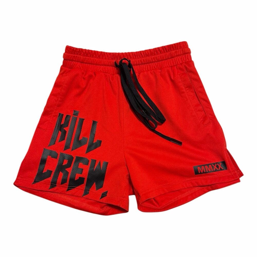 Kill Crew Double Layer Mesh Shorts Red Size Small Unisex